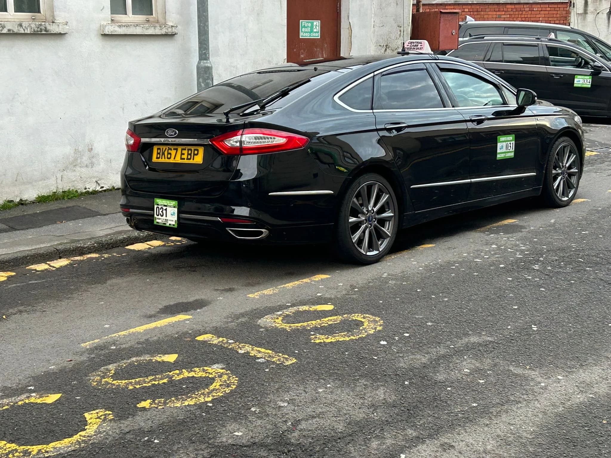Central Cabs Neath taxi fleet at taxi rank